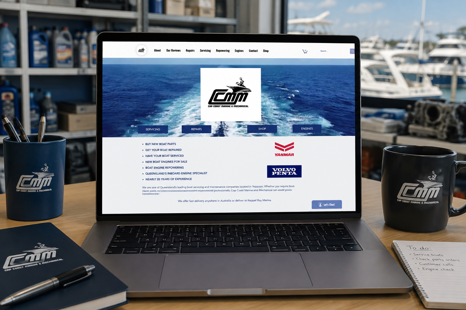 Case Study: Marine Business SEO Case Study photo Marine business new website mock up