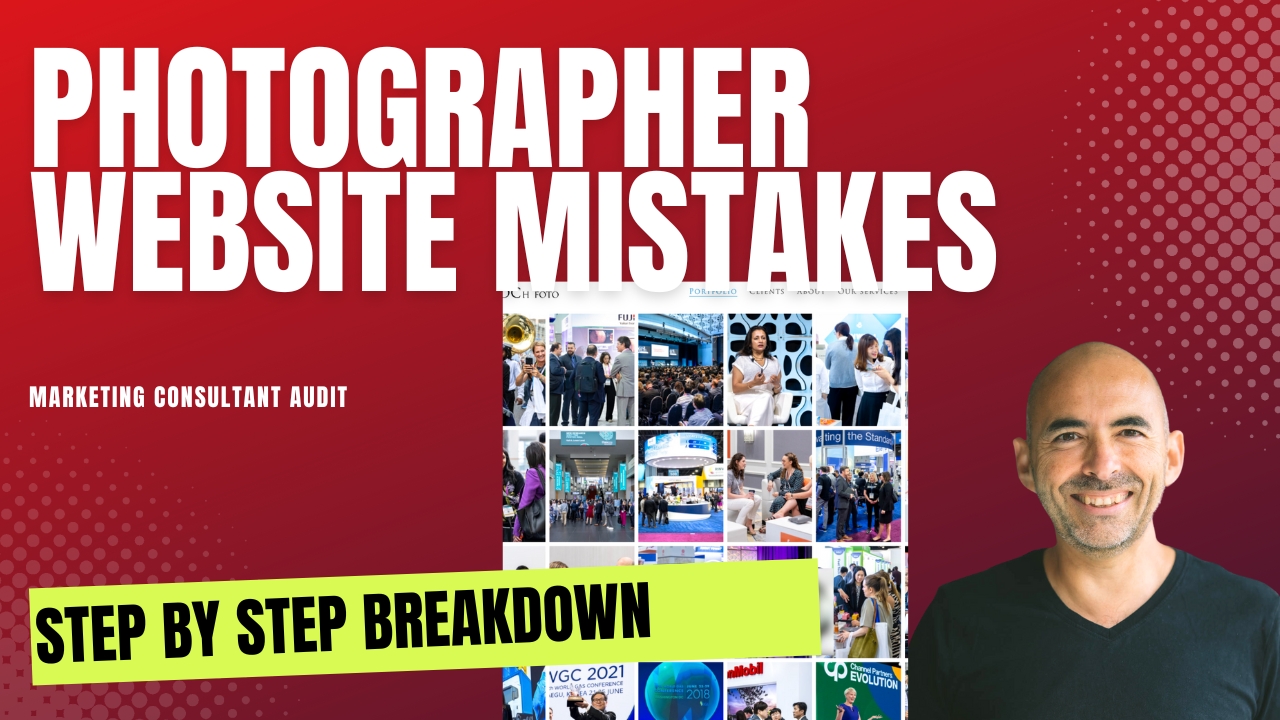 Marketing consultant review of a photographer website not generating leads
