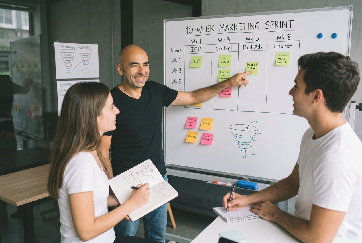 Marketing Coach helping a couple with their business with a 10 Week Sprint