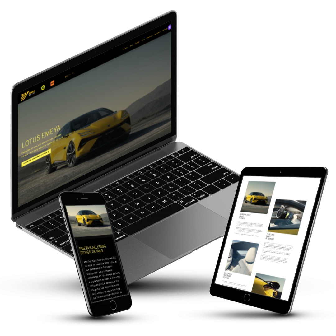 Case Study: Lotus Cars automotive digital marketing photo Website design and content creation for a car dealership in Australia