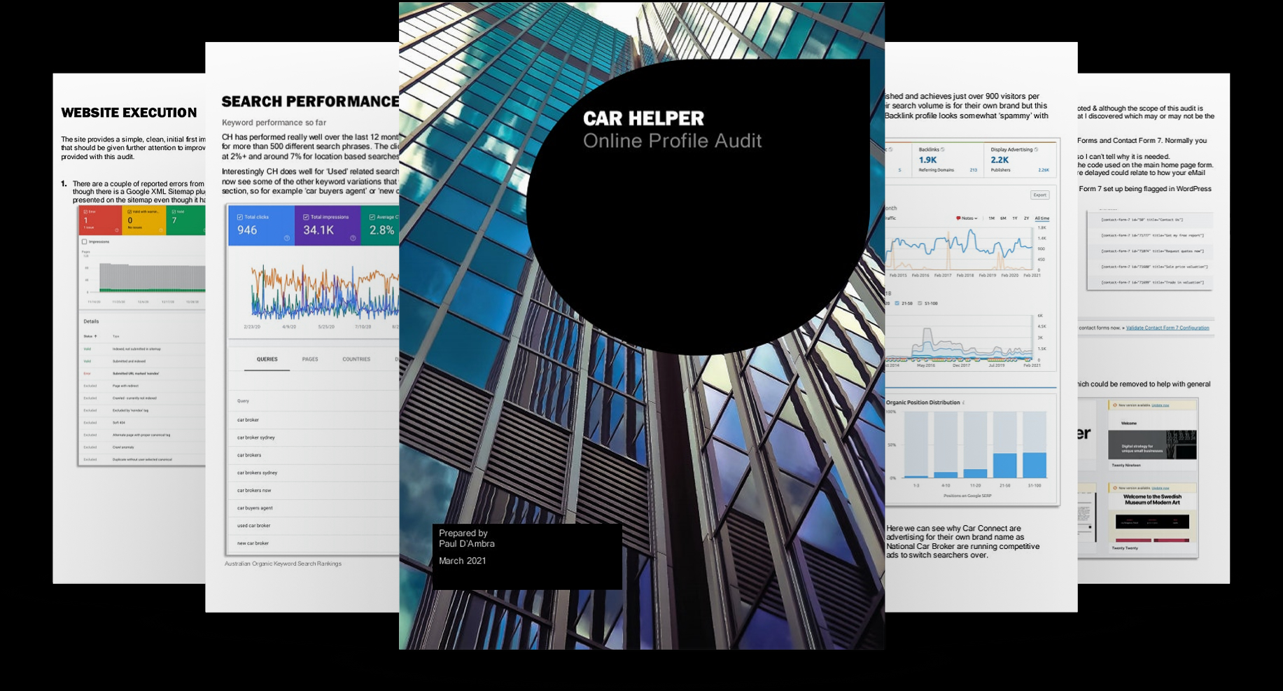 A website audit written report screenshot