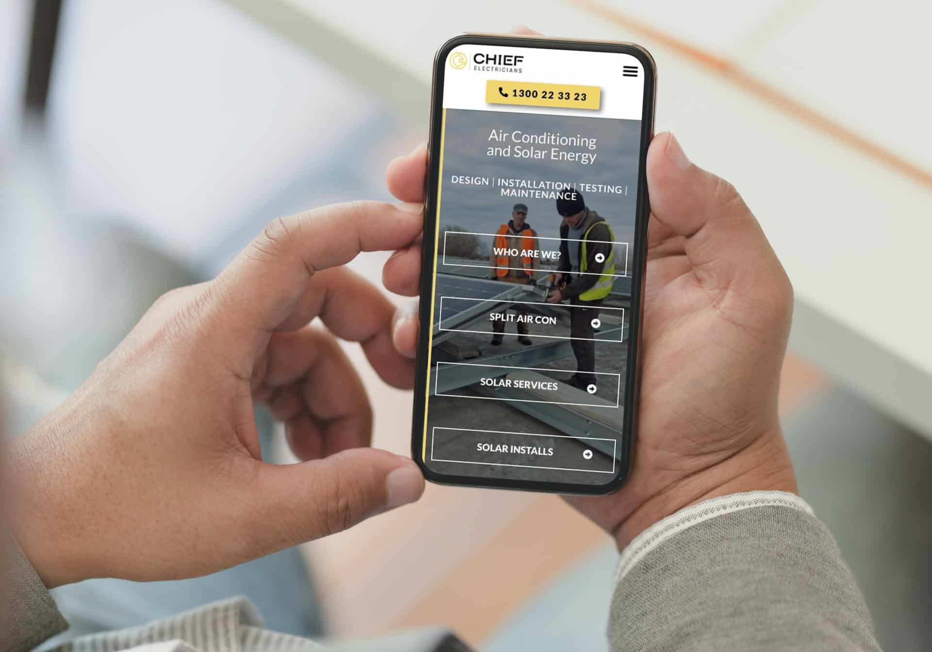 Case Study: Electrician website seo growth that wasn't sustained photo Electrician website with SEO case study mobile phone responsive layout