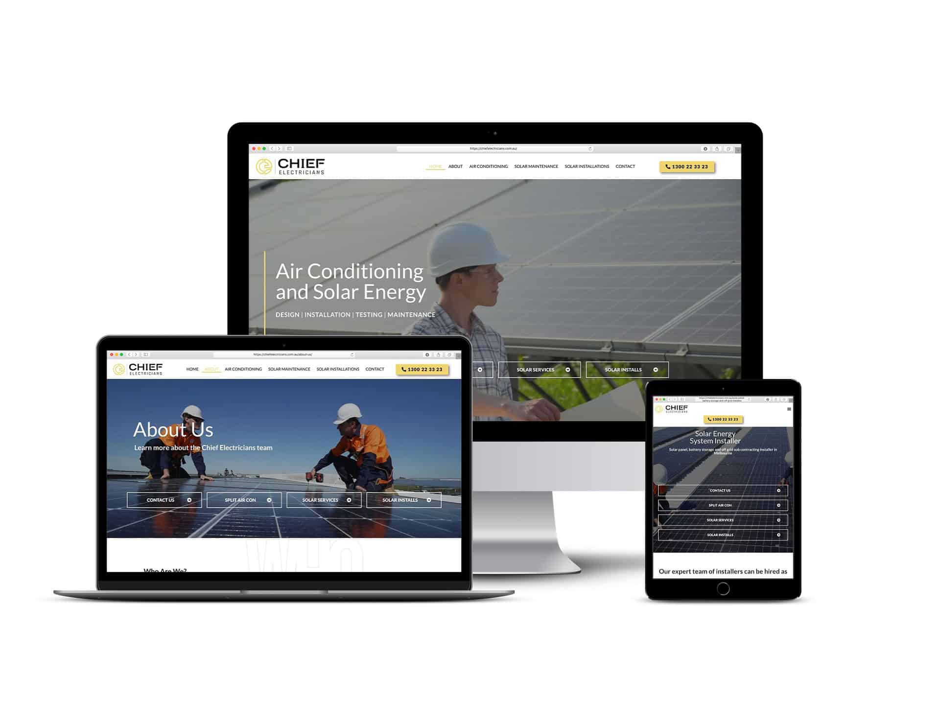 Case Study: Electrician website seo growth that wasn't sustained photo Electrician website with SEO case study multiple device mock up screenshot