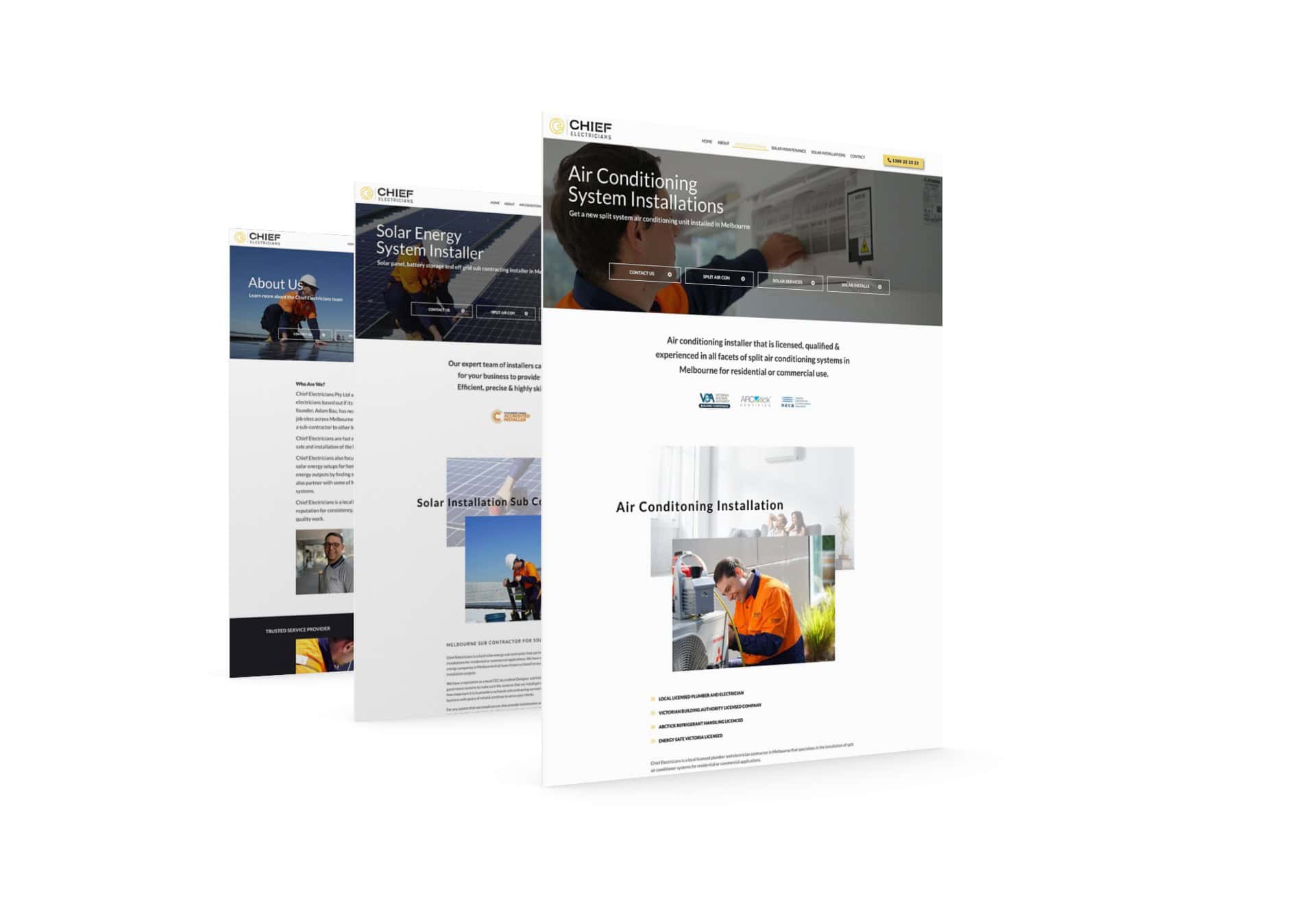 Case Study: Electrician website seo growth that wasn't sustained photo Electrician website with SEO case study page layout examples