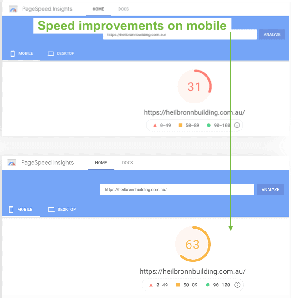 Case Study: Renovation builder local marketing for leads photo Renovation builder local marketing for leads website speed improvement graphic