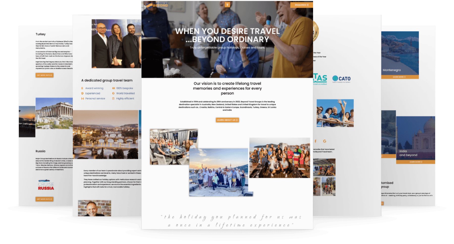 Case Study: Travel agent website with multiple strategies photo Travel website seo case study screenshot of page layouts