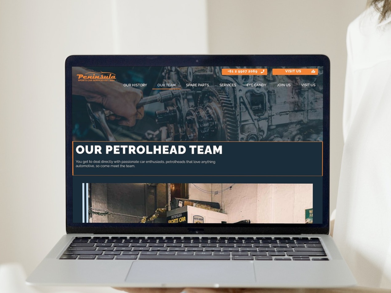 Case Study: Classic car mechanic website with 290+ enquiries photo Classic car mechanic website displayed on a laptop