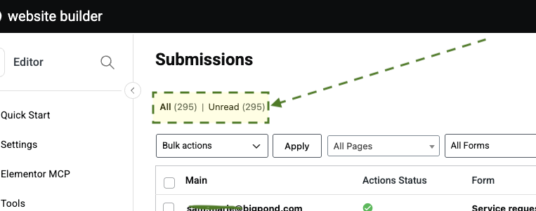 Case Study: Classic car mechanic website with 290+ enquiries photo Screenshot of classic car mechanic website lead form submissions